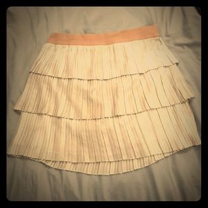 BCBG 3 tiered pleated mini skirt